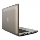 Чехол-накладка пластик глянцевый для MacBook Pro 13" (до 2012) прозрачно-серый