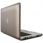 Чехол-накладка пластик глянцевый для MacBook Pro 15" (до 2012) прозрачно-серый