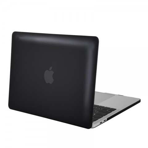 Чехол-накладка пластик глянцевый для MacBook Pro 13" прозрачно-черный