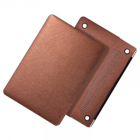 Чехол-накладка кожаный (2 стороны) для MacBook Pro 13" бронзовый-1