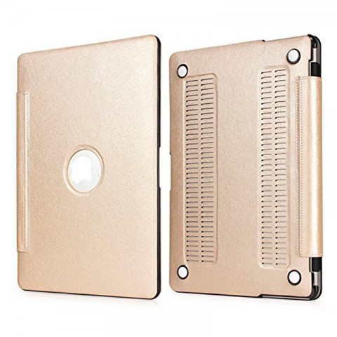Чехол-книжка кожа-пластик для MacBook 12" бежевый-1