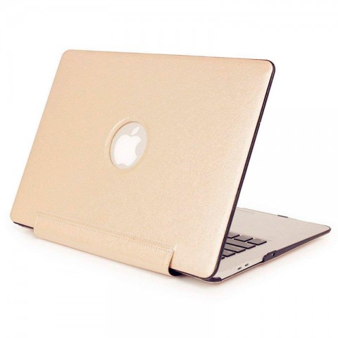 Чехол-книжка кожа-пластик для MacBook Pro 13" бежевый