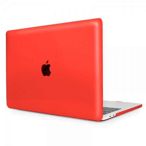 Чехол-накладка пластик глянцевый для MacBook Pro 13" прозрачно-красный