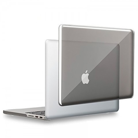 Чехол-накладка пластик глянцевый для MacBook Pro Retina 13" прозрачно-серый-1