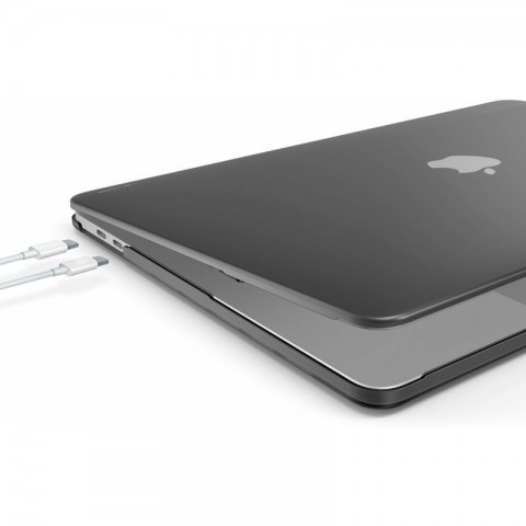 Чехол-накладка пластик матовый для MacBook Pro 16" прозрачно-серый-2