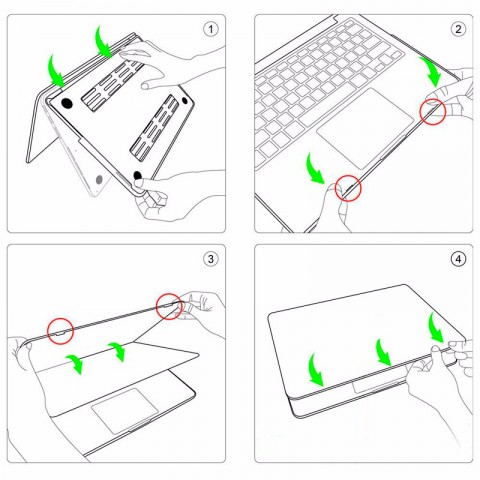 Чехол-накладка пластик глянцевый для MacBook 12" прозрачно-черный-2