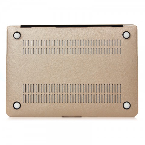 Чехол-накладка кожаный (2 стороны) для MacBook 12" золотистый-1