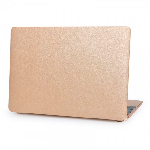Чехол-накладка кожаный (2 стороны) для MacBook 12" золотистый
