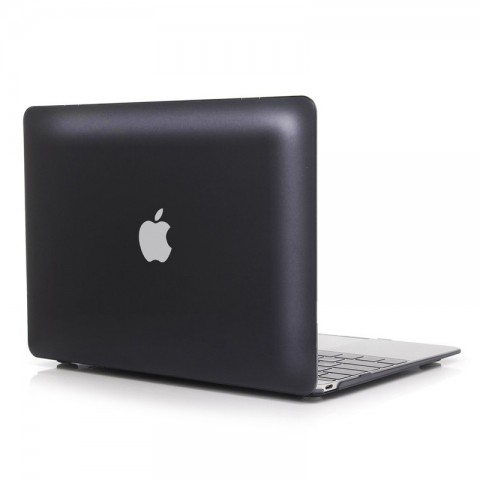 Чехол-накладка пластик глянцевый для MacBook 12" прозрачно-черный