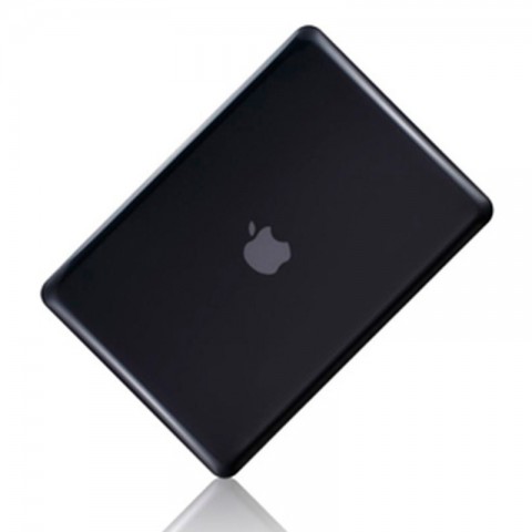 Чехол-накладка пластик глянцевый для MacBook 12" прозрачно-черный-1