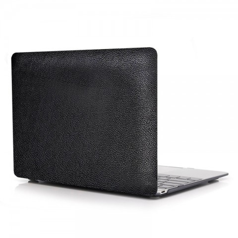 Чехол-накладка кожаный (2 стороны) для MacBook 12" черный
