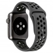Спортивный ремешок Nike Style для Apple Watch 38/40/41mm, серый/темно-серый  Спортивный ремешок Nike Style для Apple Watch 38/40/41mm, серый/темно-серый
