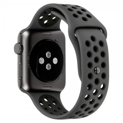  Спортивный ремешок Nike Style для Apple Watch 38/40/41mm, серый/темно-серый