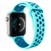 Спортивный ремешок Nike Style для Apple Watch 42/44mm, бирюзовый/синий Спортивный ремешок Nike Style для Apple Watch 42/44mm, бирюзовый/синий