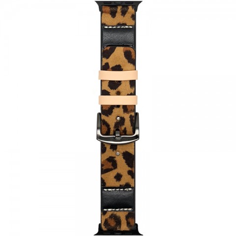 Ремешок кожаный "Леопард" для Apple Watch 38/40мм, коричневый