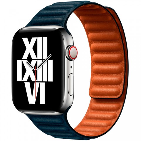 Браслет кожаный магнитный 38/40/41мм для Apple Watch, морской синий-1