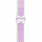 Спортивный ремешок Nike Style для Apple Watch 38/40mm, белый/фиолетовый Спортивный ремешок Nike Style для Apple Watch 38/40mm, белый/фиолетовый