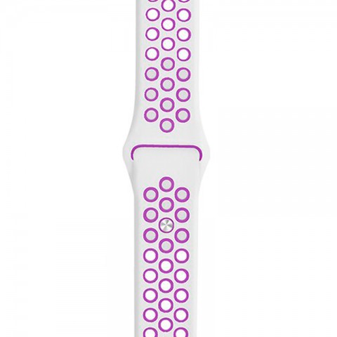 Спортивный ремешок Nike Style для Apple Watch 38/40mm, белый/фиолетовый