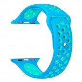 Спортивный ремешок Nike Style для Apple Watch 38/40mm, бирюзовый/зеленый Спортивный ремешок Nike Style для Apple Watch 38/40mm, бирюзовый/зеленый