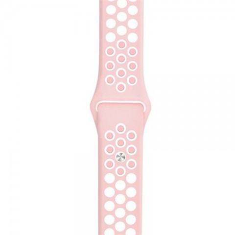 Спортивный ремешок Nike Style для Apple Watch 38/40mm, розовый/белый
