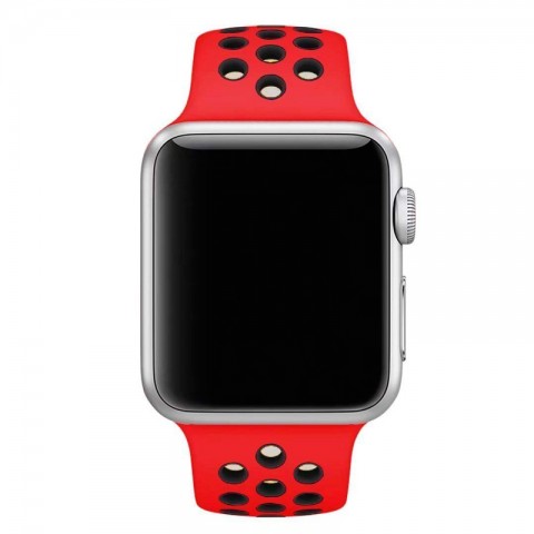 Спортивный ремешок Nike Style для Apple Watch 38/40mm, красный/черный-1