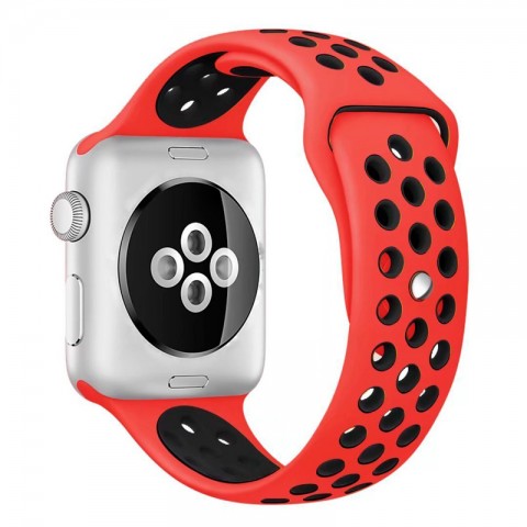 Спортивный ремешок Nike Style для Apple Watch 38/40mm, красный/черный-2