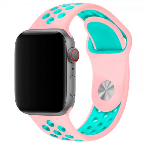 Спортивный ремешок Nike Style для Apple Watch 38/40mm, розовый/бирюзовый-2