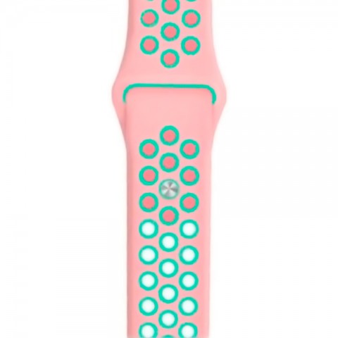 Спортивный ремешок Nike Style для Apple Watch 38/40mm, розовый/бирюзовый