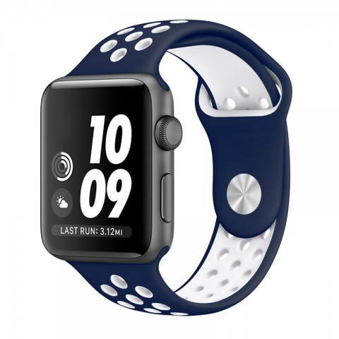 Спортивный ремешок Nike Style для Apple Watch 38/40mm, темно-синий/белый-1