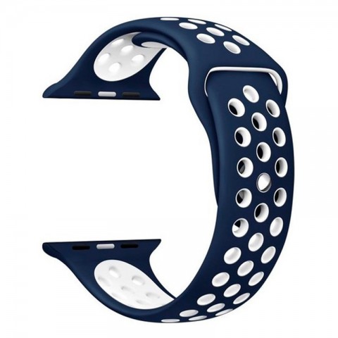 Спортивный ремешок Nike Style для Apple Watch 38/40mm, темно-синий/белый-2