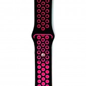 Спортивный ремешок Nike Style для Apple Watch 38/40mm, черный/розовый Спортивный ремешок Nike Style для Apple Watch 38/40mm, черный/розовый