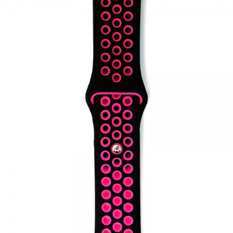 Спортивный ремешок Nike Style для Apple Watch 38/40mm, черный/розовый
