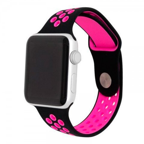 Спортивный ремешок Nike Style для Apple Watch 38/40mm, черный/розовый-1
