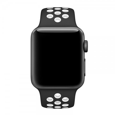 Спортивный ремешок Nike Style для Apple Watch 38/40mm, черный/белый-1
