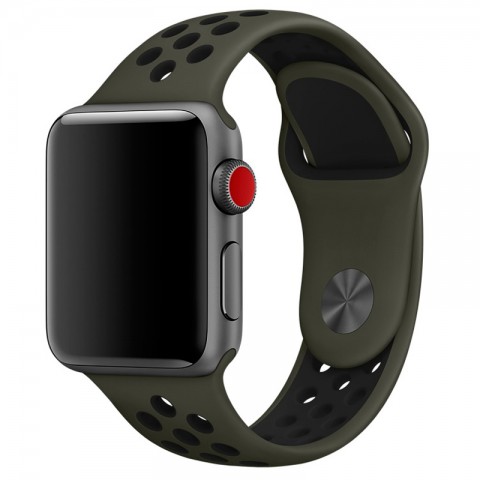 Спортивный ремешок Nike Style для Apple Watch 38/40mm, болотный/черный-1