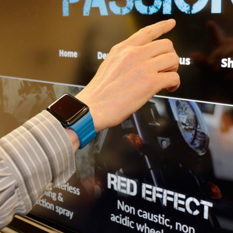 Браслет кожаный магнитный 38/40/41мм для Apple Watch, синий-1