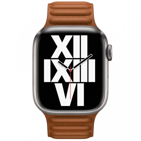 Браслет кожаный магнитный 38/40/41мм для Apple Watch, коричневый-2