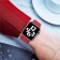 Браслет кожаный магнитный 42/44/45мм для Apple Watch, малиновый