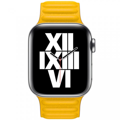 Браслет кожаный магнитный 38/40/41мм для Apple Watch, желтый-2