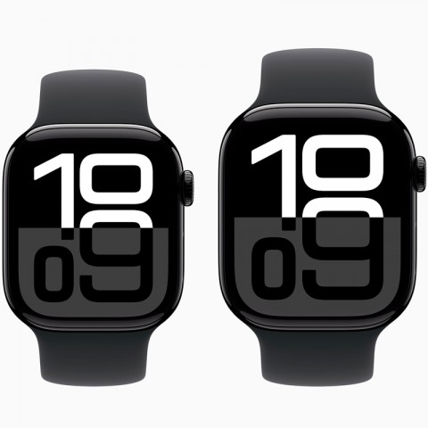 Часы Apple Watch Series 10, 42 мм, корпус из алюминия цвета Jet Black, спортивный черный ремешок-1
