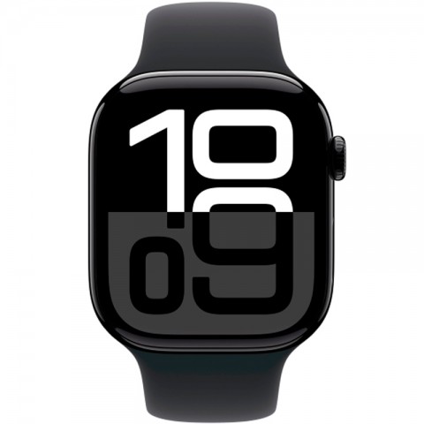 Часы Apple Watch Series 10, 46 мм, корпус из алюминия цвета Jet Black, спортивный черный ремешок-1
