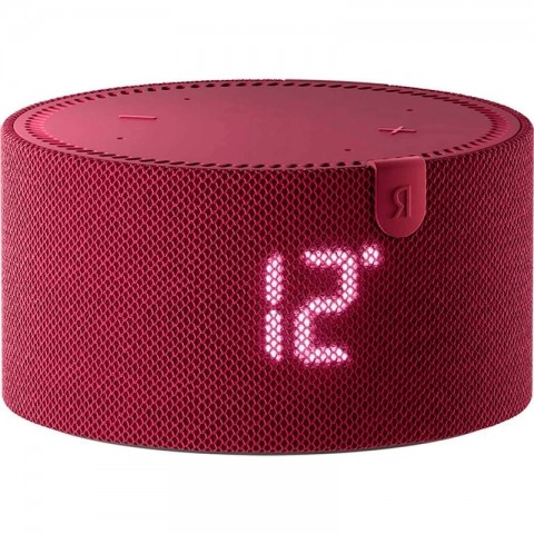 Умная колонка Яндекс Станция Мини с часами с Алисой на YaGPT, красная, 10Вт, (YNDX-00020G)-1