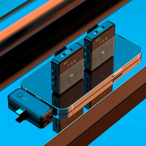 Комплект из двух беспроводных петличных микрофонов SX31 с ресивером (Jack 3.5/USB-C/lightning)-4