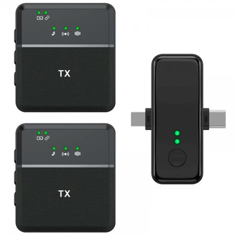 Комплект из двух беспроводных петличных микрофонов SX31 с ресивером (Jack 3.5/USB-C/lightning)