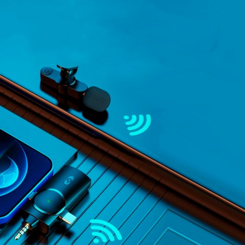 Комплект из двух беспроводных петличных микрофонов с ресивером (Jack 3.5/USB-C/lightning)-6