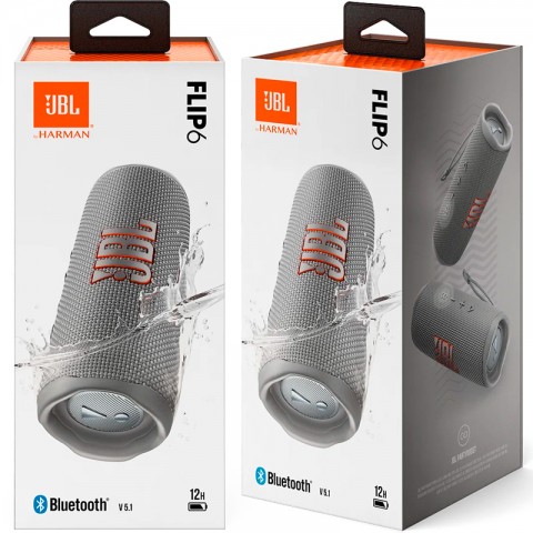 Портативная колонка JBL Flip 6, 30 Вт, серая, оригинальная-6
