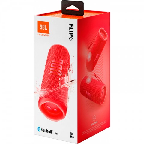 Портативная колонка JBL Flip 6, 30 Вт, красная, оригинальная-6