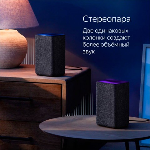 Умная колонка Яндекс Станция 2 с Алисой, антрацит (черная)-2