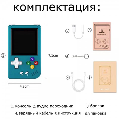Портативная мини игровая консоль Anbernic RG NANO, 64Gb, 1.54" дюйма, Linux-4
