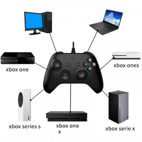 Игровой контроллер (геймпад) для Xbox Series X/S, проводной, черный-2